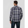 COOFANDY Men Flannel Shirt Casual Button Down Shirt Jacket Long Sleeve Plaid Shirts with Pockets(Dark Blue)