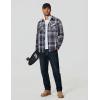COOFANDY Men Flannel Shirt Casual Button Down Shirt Jacket Long Sleeve Plaid Shirts with Pockets(Dark Blue)