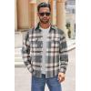 COOFANDY Men Flannel Shirt Casual Button Down Shirt Jacket Long Sleeve Plaid Shirts with Pockets(Grey Brown)