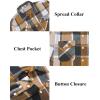 COOFANDY Men Flannel Shirt Casual Button Down Shirt Jacket Long Sleeve Plaid Shirts with Pockets(Khaki Gray)