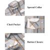 COOFANDY Men Flannel Shirt Casual Button Down Shirt Jacket Long Sleeve Plaid Shirts with Pockets(Light Gray)