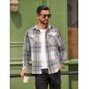 COOFANDY Men Flannel Shirt Casual Button Down Shirt Jacket Long Sleeve Plaid Shirts with Pockets(Light Gray)