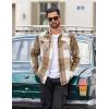 COOFANDY Men Flannel Shirt Casual Button Down Shirt Jacket Long Sleeve Plaid Shirts with Pockets(Light Khaki)