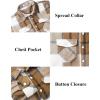 COOFANDY Men Flannel Shirt Casual Button Down Shirt Jacket Long Sleeve Plaid Shirts with Pockets(Light Khaki)