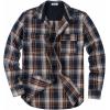 COOFANDY Men Flannel Shirt Casual Button Down Shirt Jacket Long Sleeve Plaid Shirts with Pockets(Navy Blue Yellow)
