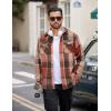 COOFANDY Men Flannel Shirt Casual Button Down Shirt Jacket Long Sleeve Plaid Shirts with Pockets(Orange)