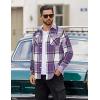 COOFANDY Men Flannel Shirt Casual Button Down Shirt Jacket Long Sleeve Plaid Shirts with Pockets(Purple)