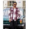 COOFANDY Men Flannel Shirt Casual Button Down Shirt Jacket Long Sleeve Plaid Shirts with Pockets(Red)