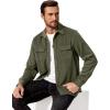 COOFANDY Men Flannel Shirt Casual Button Down Shirt Jacket Long Sleeve Plaid Shirts with Pockets(Solid Army Green)