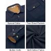 COOFANDY Men Flannel Shirt Casual Button Down Shirt Jacket Long Sleeve Plaid Shirts with Pockets(Solid Navy Blue)