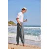COOFANDY Men Hippie Harem Pants Baggy Linen Cotton Boho Yoga Pants Summer Beach Pants Casual Drop Crotch Trouser(Dark Grey)
