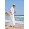 COOFANDY Men Hippie Harem Pants Baggy Linen Cotton Boho Yoga Pants Summer Beach Pants Casual Drop Crotch Trouser(White)