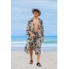 COOFANDY Men Lightweight 2 Piece Kimono Robe with Shorts Japanese Robes Casual Open Front Long Cardigan With Belt(Black(leaves))
