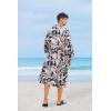 COOFANDY Men Lightweight 2 Piece Kimono Robe with Shorts Japanese Robes Casual Open Front Long Cardigan With Belt(Navy Blue(leaves))