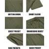 COOFANDY Men Linen Sets Outfits 2 Piece Short Sleeve Cuban Shirts Guayabera Linen Suit(Army Green)