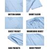 COOFANDY Men Linen Sets Outfits 2 Piece Short Sleeve Cuban Shirts Guayabera Linen Suit(Light Blue)