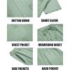 COOFANDY Men Linen Sets Outfits 2 Piece Short Sleeve Cuban Shirts Guayabera Linen Suit(Light Green)