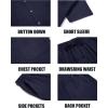 COOFANDY Men Linen Sets Outfits 2 Piece Short Sleeve Cuban Shirts Guayabera Linen Suit(Navy Blue)