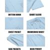 COOFANDY Men Linen Sets Outfits 2 Piece Short Sleeve Cuban Shirts Guayabera Linen Suit(Sky Blue)