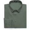 COOFANDY Men Long Sleeve Button Down Shirts Muscle Fit Dress Shirts Slim Fit Knit Shirts Camp Collar Shirts(Army Green)