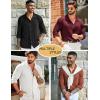 COOFANDY Men Long Sleeve Button Down Shirts Muscle Fit Dress Shirts Slim Fit Knit Shirts Camp Collar Shirts(Burgundy)