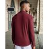 COOFANDY Men Long Sleeve Button Down Shirts Muscle Fit Dress Shirts Slim Fit Knit Shirts Camp Collar Shirts(Burgundy)