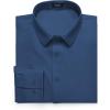 COOFANDY Men Long Sleeve Button Down Shirts Muscle Fit Dress Shirts Slim Fit Knit Shirts Camp Collar Shirts(Deep Blue)