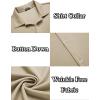 COOFANDY Men Long Sleeve Button Down Shirts Muscle Fit Dress Shirts Slim Fit Knit Shirts Camp Collar Shirts(Khaki)