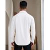 COOFANDY Men Long Sleeve Button Down Shirts Muscle Fit Dress Shirts Slim Fit Knit Shirts Camp Collar Shirts(White)