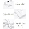 COOFANDY Men Long Sleeve Button Down Shirts Muscle Fit Dress Shirts Slim Fit Knit Shirts Camp Collar Shirts(White)