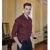 COOFANDY Men Long Sleeve Button Down Shirts Muscle Fit Dress Shirts Slim Fit Knit Shirts Camp Collar Shirts(Wine Red)