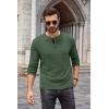 COOFANDY Men Long Sleeve Henley Shirs Casual Basic T Shirts Soild Button Tees with Pockets(Army Green)