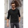 COOFANDY Men Long Sleeve Henley Shirs Casual Basic T Shirts Soild Button Tees with Pockets(Black)