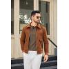 COOFANDY Men Long Sleeve Henley Shirs Casual Basic T Shirts Soild Button Tees with Pockets(Brown)