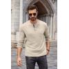 COOFANDY Men Long Sleeve Henley Shirs Casual Basic T Shirts Soild Button Tees with Pockets(Coffee)