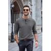 COOFANDY Men Long Sleeve Henley Shirs Casual Basic T Shirts Soild Button Tees with Pockets(Dark Grey)