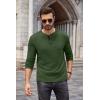 COOFANDY Men Long Sleeve Henley Shirs Casual Basic T Shirts Soild Button Tees with Pockets(Green)