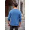 COOFANDY Men Long Sleeve Henley Shirs Casual Basic T Shirts Soild Button Tees with Pockets(Light Blue)