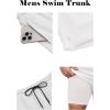 COOFANDY Men Swim Trunk with Compression Liner 2 in 1 Swimwear Bathing Suit Quick Dry Board Short(1 – White)