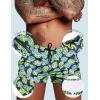 COOFANDY Men Swim Trunk with Compression Liner 2 in 1 Swimwear Bathing Suit Quick Dry Board Short(Green Monstera)