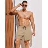 COOFANDY Men Swim Trunk with Compression Liner 2 in 1 Swimwear Bathing Suit Quick Dry Board Short(Khaki)