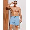 COOFANDY Men Swim Trunk with Compression Liner 2 in 1 Swimwear Bathing Suit Quick Dry Board Short(Light Blue)