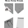 COOFANDY Men Swim Trunk with Compression Liner 2 in 1 Swimwear Bathing Suit Quick Dry Board Short(Light Grey)