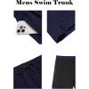 COOFANDY Men Swim Trunk with Compression Liner 2 in 1 Swimwear Bathing Suit Quick Dry Board Short(Navy Blue)