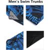 COOFANDY Men Swim Trunk with Compression Liner 2 in 1 Swimwear Bathing Suit Quick Dry Board Short(P Blue Leaves)