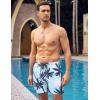 COOFANDY Men Swim Trunk with Compression Liner 2 in 1 Swimwear Bathing Suit Quick Dry Board Short(P Palm Tree)