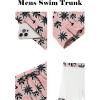 COOFANDY Men Swim Trunk with Compression Liner 2 in 1 Swimwear Bathing Suit Quick Dry Board Short(P Pink Coconut Tree)