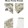 COOFANDY Men Swim Trunk with Compression Liner 2 in 1 Swimwear Bathing Suit Quick Dry Board Short(P Plam Leaf)
