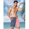COOFANDY Men Swim Trunk with Compression Liner 2 in 1 Swimwear Bathing Suit Quick Dry Board Short(Print American Flag 2)