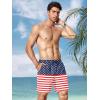COOFANDY Men Swim Trunk with Compression Liner 2 in 1 Swimwear Bathing Suit Quick Dry Board Short(Print American Flag)